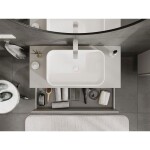 MEXEN/S - Rivel koupelnová skříňka pod umyvadlo 100 cm s deskou, 2 zásuvky, reliéf , šedá mat 91A20-10047-2-BFFC62