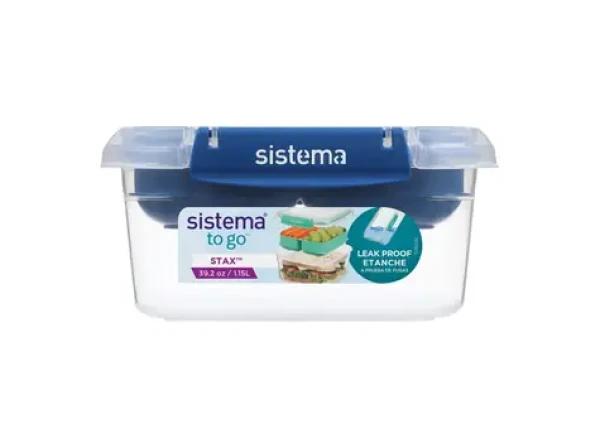 Sistema To Go STAX Dělený vodotěsný box na jídlo 1.15 l modrá (8592001429314)