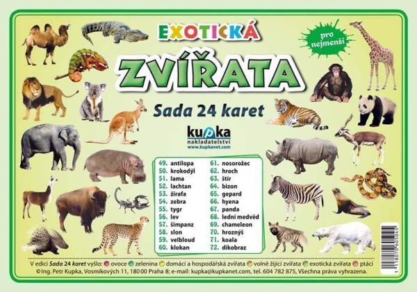 Exotická zvířata - Sada 24 karet - kolektiv autorů