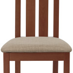 Jídelní židle, masiv buk, barva třešeň, látkový béžový potah