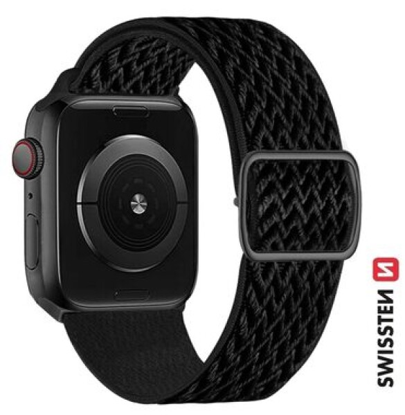 SWISSTEN Nylonový řemínek se sponou pro Apple Watch 38/40/41mm černá (46000705)