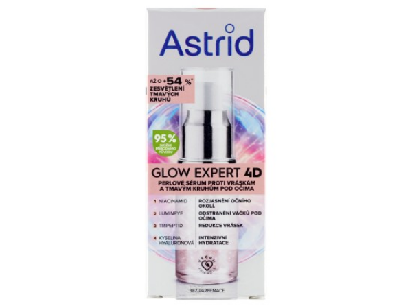 Astrid Glow Expert 4D perlové sérum proti vráskám a tmavým kruhům pod očima 15ml