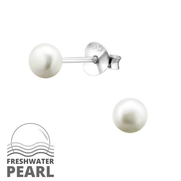 LUNICA Stříbrné náušnice perličky 4mm 0317