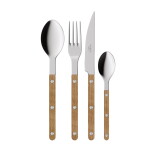 SABRE PARIS 4-dílná sada příborů Bistrot Brillant – Teak, přírodní barva, kov
