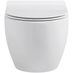 CERANO - WC závěsné Dure, Rimless - bezokrajové splachování + Slim/SoftClose sedátko - bílá lesklá - 51x35 CER-650938