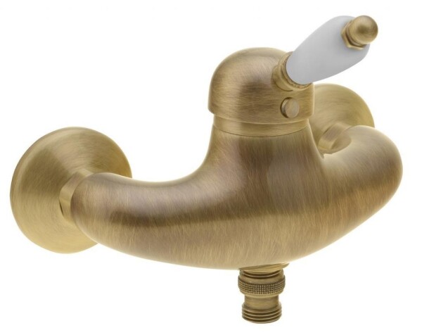 SAPHO - KIRKÉ WHITE nástěnná sprchová baterie, bílá páčka, bronz KI11BB