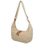 Trendy textilní dámská kabelka na rameno Ester, tmavě béžová