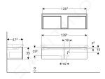 GEBERIT - Xeno 2 Skříňka pod umyvadlo Varicor 1400 mm s LED svítidlem, 2 zásuvky, matná bílá 500.347.00.1