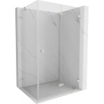 MEXEN/S - Lunar-F sprchový kout skládací dveře pravá 85 x 80, transparent, nikl kartáčovaný 836-085-080-97-00-P