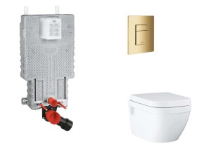 GROHE - Uniset Set předstěnové instalace, klozetu, sedátka SoftClose a tlačítka Skate Cosmopolitan, Cool Sunrise SANI15BB4112
