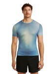 Pánské merino triko s krátkým rukávem ICEBREAKER Mens 75 Cool-Lite Featherlight SS Crewe AOP, Atlan/Flintblue/Seagl/Aop velikost: M