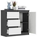 DumDekorace Komoda R-80-S3 se zásuvkami 80 cm - různé barevné varianty antracit