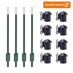 Sada T-sloupky pro elektrický ohradník 152 cm + krytky s izolátorem - 50 ks