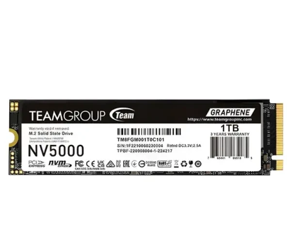 TeamGroup NV5000 1TB / Interní SSD / M.2 2280 NVMe PCIe 4.0 / čtení: 4500 MB/s / zápis: 1900 MB/s (TM8FGM001T0C101)