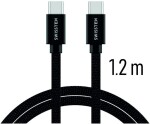 Swissten 71527201 USB-C na USB-C, USB 2.0, zástrčka C - zástrčka C, opletený, 1,2m, černý