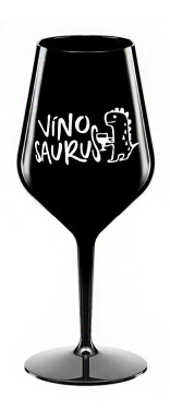 VÍNOSAURUS - černá nerozbitná sklenice na víno 470 ml