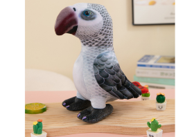 Mamido Plyšový papoušek 20 cm šedý