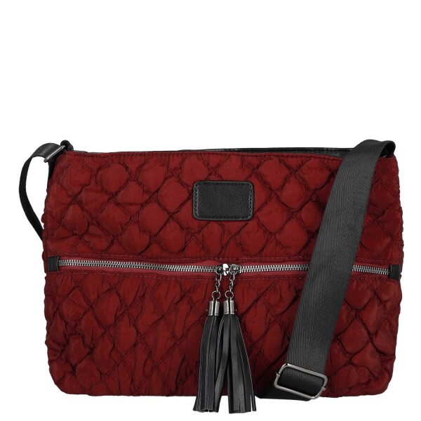 Dámská prošívaná crossbody kabelka s třásněmi Yana, červená