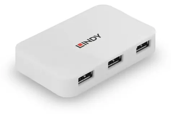 Lindy USB 3.0 Hub Basic 4-port bílý / Rozbočovač / 4x USB 3.0 Type-A (43143)