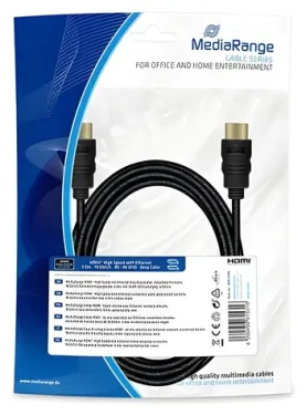 MediaRange MRCS198 černá / HDMI kabel / High Speed / Ethernet / 18 Gbit/s / 3 m (MRCS198)