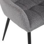 Židle jídelní, světle šedá látka, černý kov