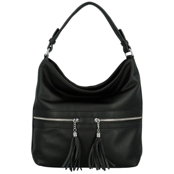 Trendy dámská koženková kabelka na rameno Birgit, černá