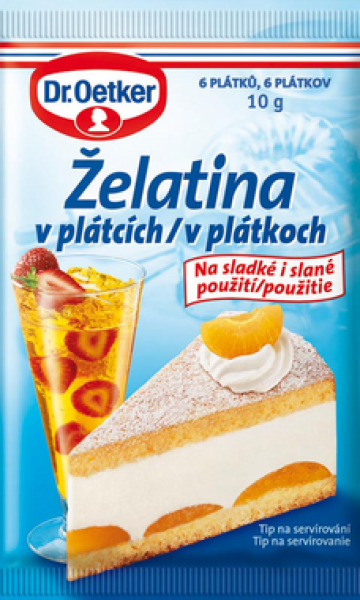 Dr. Oetker Želatina v plátcích (10 g/6 ks)