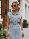 Dámské džínové midi šaty bez rukávů FashionStreet EY2686 s34