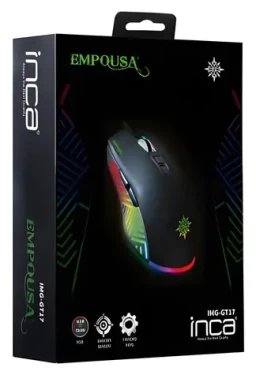 INCA IMG-GT17 černá / Herní myš / optická / 6400 DPI / 7 tlačítek / RGB / USB-A / 1,8 m (IMG-GT17)