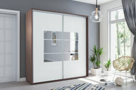 Šatní skříň Ska A02 XL Barva korpusu: Čokoláda, Rozměry: 175 cm, Dveře: Bílé