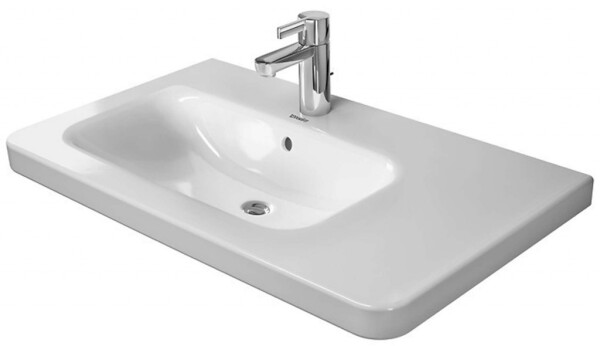 DURAVIT - DuraStyle Umyvadlo 80x48 cm, s přepadem, s otvorem pro baterii, WonderGliss, bílá 23258000001