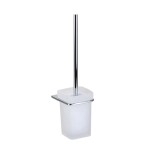 Kielle - Vega WC štětka nástěnná s držákem, matné sklo/chrom 40518000