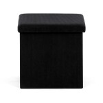 Taburet s úložným prostorem, černá manšestrová látka