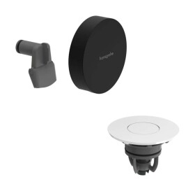 HANSGROHE - Exafill Vrchní sada k vanové odtokové a přepadové soupravě s napouštěním, Push-Open, matná černá/lesklá bílá 58119670