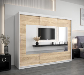 Šatní skříň Abi To Barva korpusu: Bílá, Rozměry: 250 cm, Dveře: Dub sonoma
