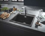 GROHE - Dřezy Kompozitní dřez K700 s automatickým odtokem, 56x51 cm, granitová černá 31651AP0