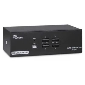 Inter-Tech AS-42HA / KVM přepínač / HDMI / 4 porty / USB / audio / kovové provedení (88887244)