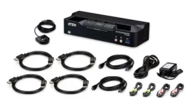 ATEN / 2-portový KVM přepínač / USB 3.0 / DisplayPort 8K / dva monitory / KVMP / vč. kabelů (CS1942DPA-AT-G)