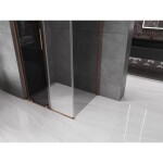 MEXEN/S - Velar L sprchový kout, posuvné dveře 100 x 80, grafit, růžové zlato 871-100-080-43-60