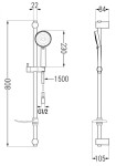 MEXEN/S - DF75 posuvný sprchový set, chrom 785754582-02