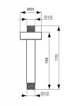 IDEAL STANDARD - Idealrain Stropní přívod 15 cm, černá B9446XG