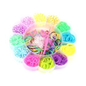 Sada gumiček 900 ks na výrobu náramků Loom band - květina