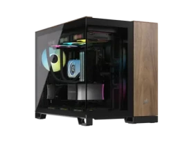 Corsair 2500X černo-ořechová / Micro-ATX / 1x USB-C 3.1 / 2x USB-A / bez zdroje / průhledná bočnice (CC-9011286-WW)