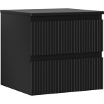 MEXEN/S - Rivel koupelnová skříňka pod umyvadlo 50 cm s deskou, 2 zásuvky, reliéf , černá mat 91A20-05047-2-BFFC71