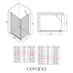 CERANO - Sprchový kout Antelo L/P - 6 mm - chrom, transparentní sklo - 80x70x190 - otočný CER-8050BD7508