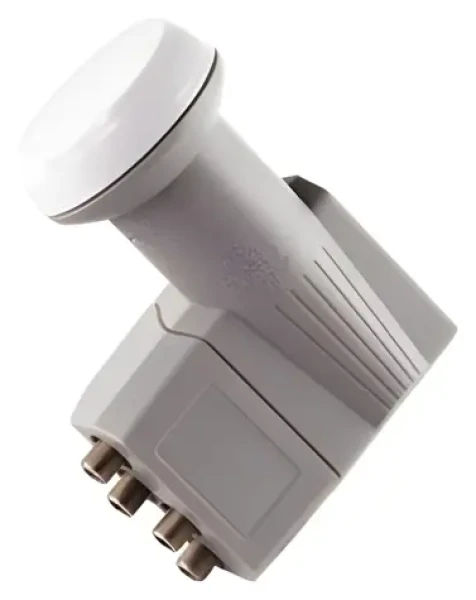 Schwaiger Quad LNB šedá / LNB konvertor / 4 výstupy / Zesílení 62 dB / F konektor (LNB4)