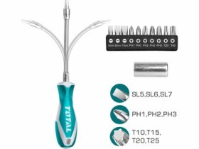 TOTAL-TOOLS THT250FL1206 / Šroubovák s hroty sada 12ks (THT250FL1206)