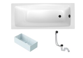 Obdélníková vana SAT Feel 160x70 cm smaltovaná ocel levá i pravá SATBVFEEL1602 SATBVFEEL1602