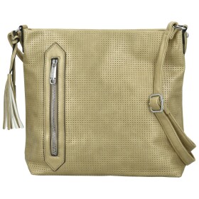 Stylová dámská koženková crossbody kabelka Bessy, zlatá