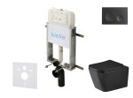 Kielle - Genesis New Set předstěnové instalace, klozetu Arkas I, Vortex Rimless+, sedátka softclose a tlačítka Gemini New I, matná černá 30528SZ94